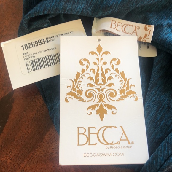 Becca by Rebecca Virtue American Fit Green Side Tab Swim Bottom - Large - Picture 7 of 8